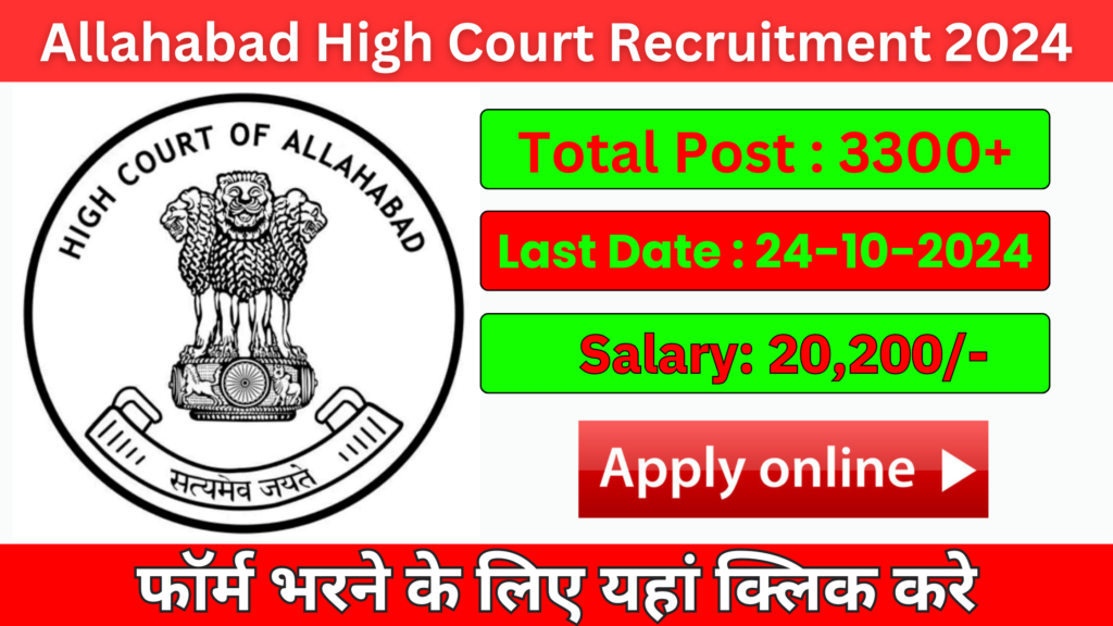 Allahabad High Court Recruitment 2024: Apply Online 3306 Post